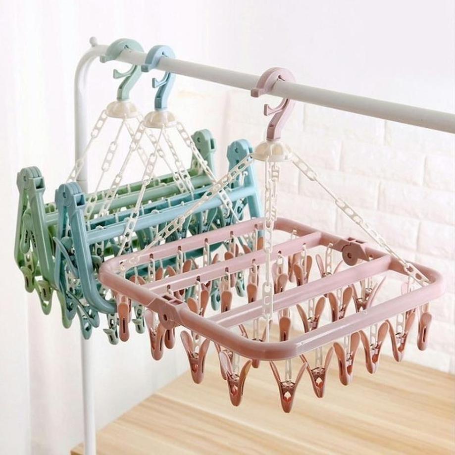 1 Pcs 32 Clips Folding Clothes - Baby Clothing Hanging Rack recension och pris